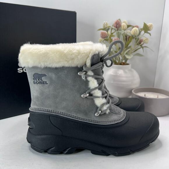 Sorel Snow Angel Waterproof Insulated Boots Quarry/Black NL3482-052 Women 8 NWB - Picture 3 of 9